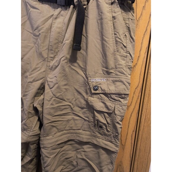 GSX Men's 38X32 Pants Shorts Green Convertible Hiking Out Straight Leg - Picture 3 of 5
